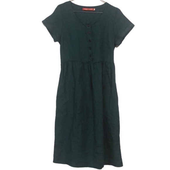 Pyne & Smith Dresses & Skirts - Pyne & Smith Clothiers Womens Size S Peacock No. 11 Midi Linen Dress Made in USA